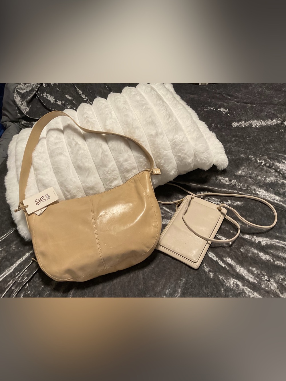 Bundle NWT HOBO ENCHANT Leather Shoulder Bag and phone crossbody bag